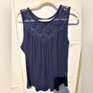 Storm Navy Lace Tank Top